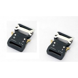 2 Pack Metal Quick Release Buckles, Adjustable for Backpack Strap Replacement (Black, 5 * 6.8cm)