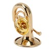 Brass Miniature Tuba Shaped Lapel Brooch Pin Elegant Mini Musical