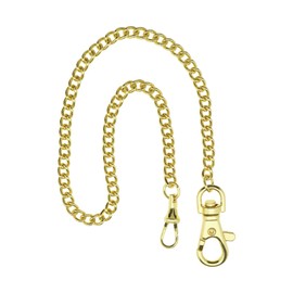 SING F LTD Pocket Watch Chain Vest Chain Albert with Lobster Clasp 14.5 Inch Classic Metal Plating Hanging Watch Chain, Gold, 14.5inch
