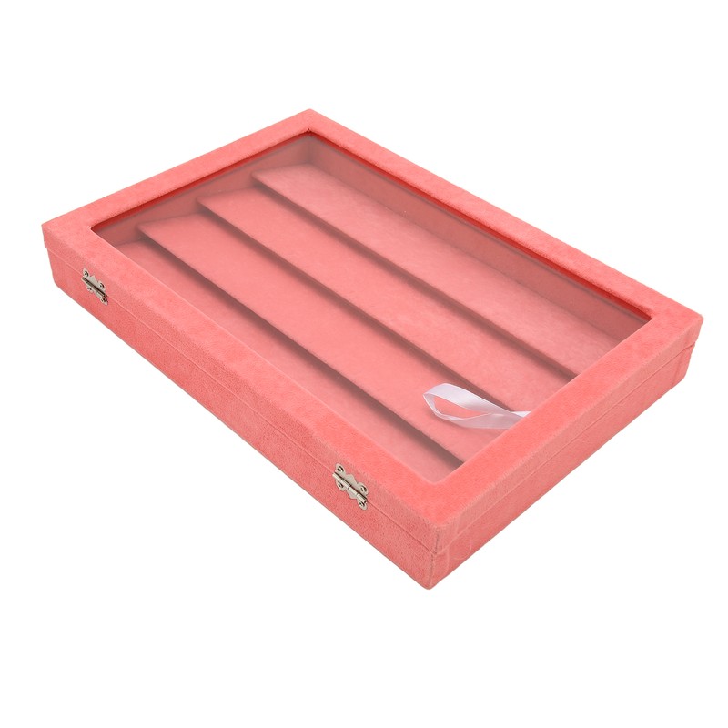 Pin Display Case Pink Large Elegant Solidwood Dustproof Glass Window