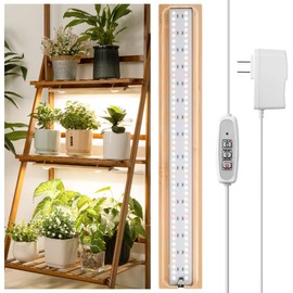 FOXGARDEN® Grow Light Strip, Bamboo Full Spectrum Plant Grow Light for Indoor Plants, 96 LED Bright Grow Lamp with Auto On/Off Timer 4/8/12H, 4 Dimmable Brightness, 1 Strip with 1 Controller