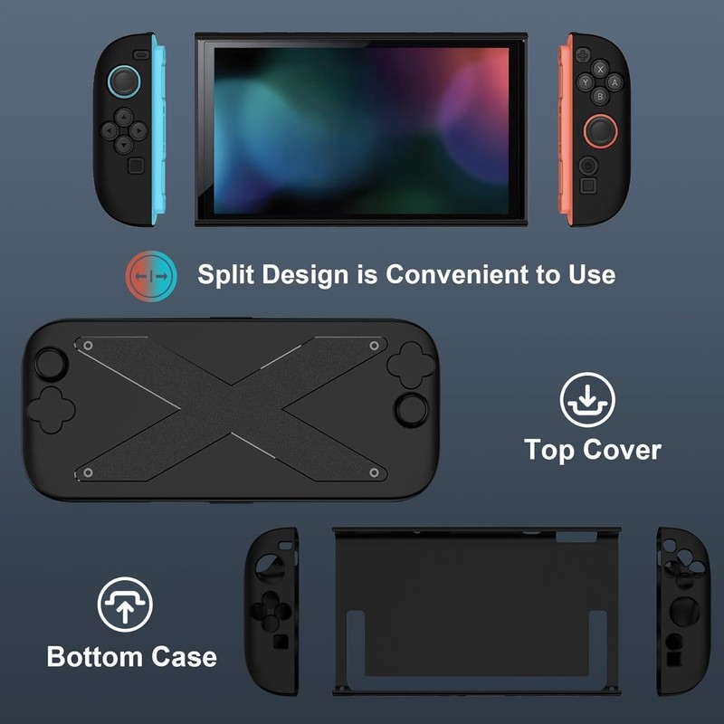 Generic Protective Case Compatible with Switch 2 2025, PC+TPU Grip