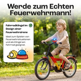 Smart-Planet Bicycle Siren - Fire Brigade Bicycle Bell - Bike Siren - Funny Fire Brigade Siren for Children - Bicycle Bell for Bicycle Handlebar with Tatü Tata Sound