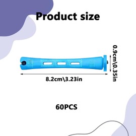 Perm Rods Perm Kit 60 PCS Small Size Hair Curlers Rollers 0.35 Inch Hair Rollers Perm Kit Short Hair Men Home Perm Kits for Long Short Hair Styling Tool Hair Curlers for Women and Men (Blue)