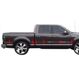 Made in USA! Compatible with 2004-2008 Ford F150 Crew Cab 6.5' Short Bed with Fender Flare 1.5'' Wide 12PC Generic Body Side Molding Trim
