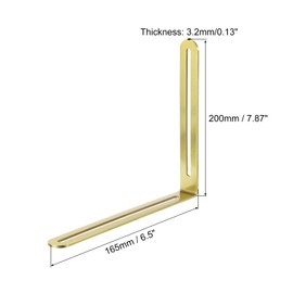 uxcell 2Pcs Adjustable L-Shape Corner Brace with Slot, 7.87 x 6.5 Inch Stainless Steel Slotted Right Angle Corner Bracket for Wooden Furniture Cabinet, Gold