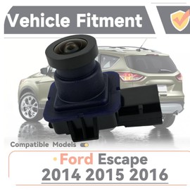 2014-2016 Ford Escape Backup Camera - Direct Replacement for OEM GJ5T-19G490-AD/AB & EJ5Z-19G490-A- Reverse View Parking Assist System with Safety Features-Easy Installation (Part#590-419)