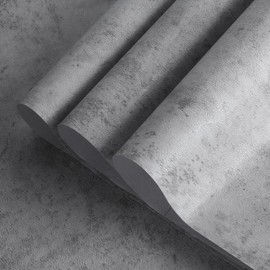 Gray Concrete Wallpaper, Peel and Stick Vinyl Cement Concrete Contact Paper for Walls Cabinets, 15.7 x 118 Inch Waterproof Removable Textured Wallpaper