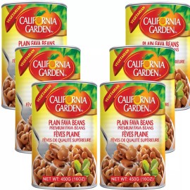 California Garden Premium Fava Beans 16oz Pack of 6 Ready to Eat Medammes