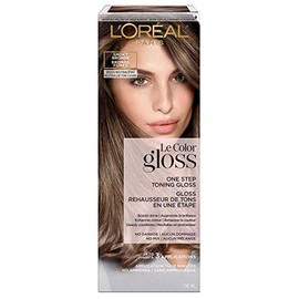 LOreal Paris Le Color Gloss One Step Brillo tonificante para el cabello en la ducha, neutraliza el latn, acondiciona y aumenta el brillo, bronceado...