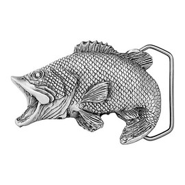 Indiana Metal Craft Bass 3D Pewter Belt Buckle MADE IN USA