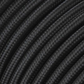 32.8ft Round 18/2 Rayon Covered Wire,HESSION 18 AWG Antique Industrial Electrical Cloth Cord,Vintage Style Lamp Cord Strands(Black)