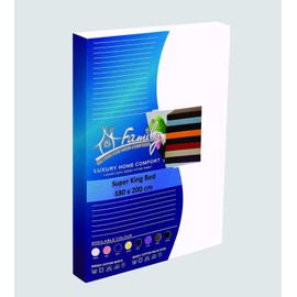 Family Bedding White Superking Fitted Sheet - Deep Pocket Soft Cotton Jersey sheet 4 Way Stretch White Bedding - Shrinkage and Fade Resistant. (Super King (180x200cm), White).