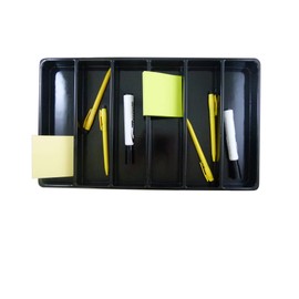 N'icePackaging 1 Qty - Heavy Duty Jet-Stone Black Plastic 6 Compartment Tray - for Storage/Organization/Display/Sales/Stacking/Sorting - Various Sizes