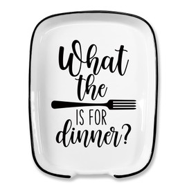 Levaukiem Funny What The Fork Is for Dinner Spoon Rest, Ceramic Spoon Rest for Stove Top, for Cooking Lovers Grandma Women Mom Housewarming