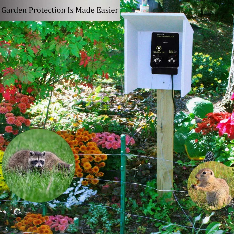 Briidea 2-Mile Electric Fence Energizer for Preventing Wild Animals Intruding