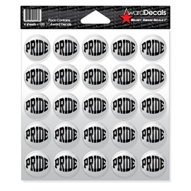 Award Decals Pride Decals (Black on Clear)