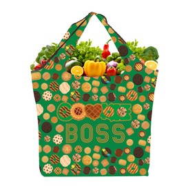 TOBGBE Scou- Co-Kie Boss Foldable Reusable Grocery Bags Sc-ut Mom Tote Troop Leader Gift C-okie Dealer Shoulder Handbag (Co-Kie Boss F TE)