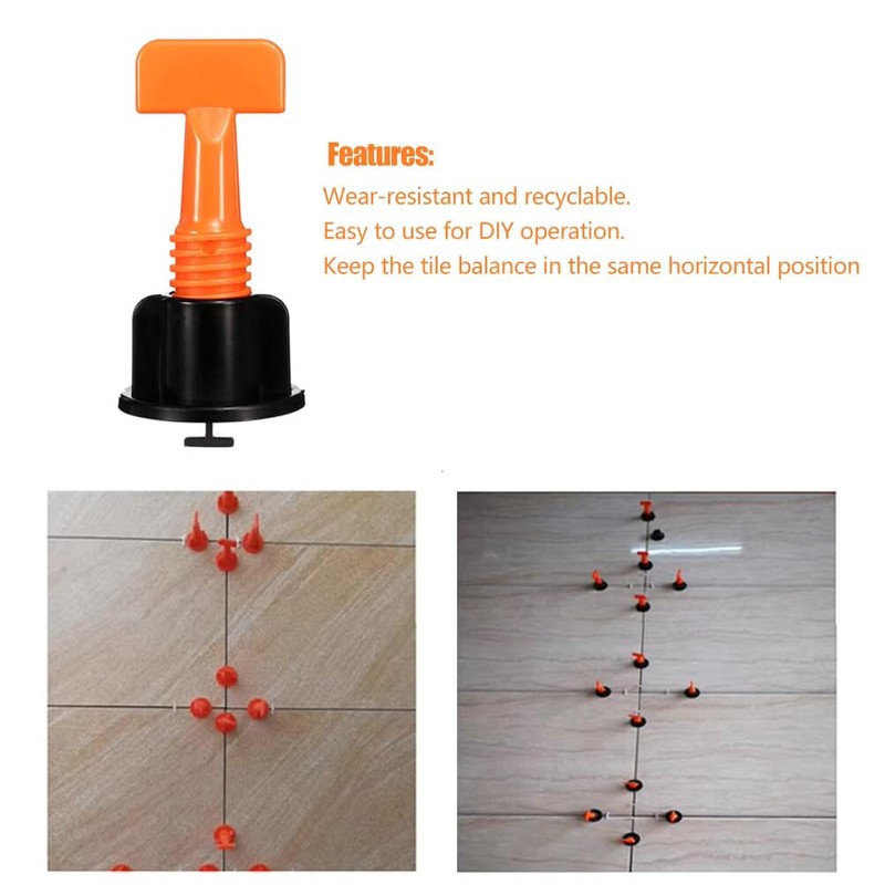 DC VOLTAGE Tile Leveling System Kit, 100pcs Reusable Tile Spacers