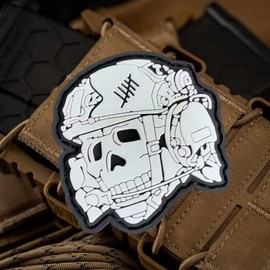 PVC Rubber 3D Tactical Skull Velcro Patch Military Morale Patch with Velcro for Tactical Clothing Backpack Baseball Cap Uniform