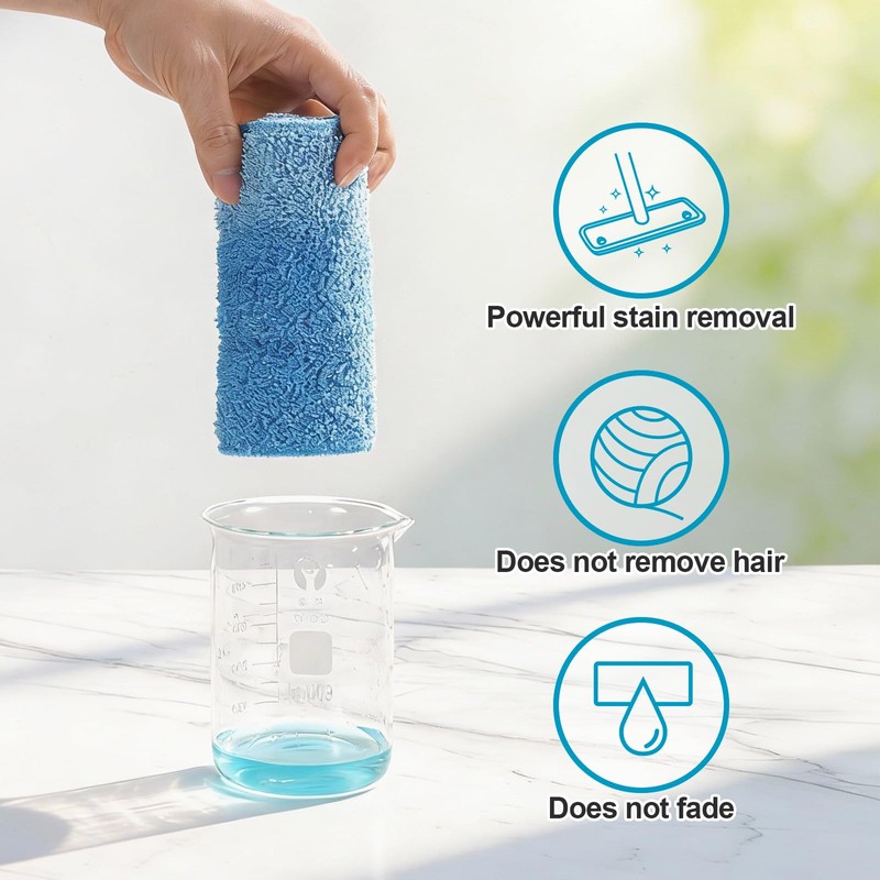 HOMEE Reusable Microfiber Mop Pads, 12 Pack 18"x 6" Mop
