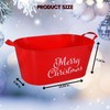 Ja'Cor Christmas Red Plastic Oval Buckets with Handles 1Ct, Gift