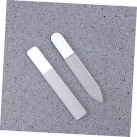 FRCOLOR 2pcs Professional Double-Sided Crystal Nail Files Glass Nail Boards Compact Design for Travel for Salons and Home Use Random Style