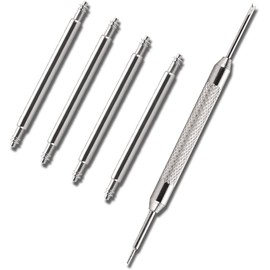 Vintage Time Watches | 4 x Spring Bars Plus Tool Watch 1.3mm Pins Repair Steel Strap | Sizes 16mm - 22mm (20mm)