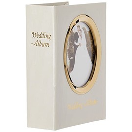 Pioneer Photo Albums WFM-46/GT 100-Pocket Moire Cover Album with Goldtone Oval Frame and Wedding Album Text for 4 by 6-Inch Prints, Ivory