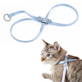 BuddyArmor Cat Harness Escape-Proof Anti-Choking Adjustable Nylon Harness Lightweight with Anodized Aluminum Buckle, Ideal for Cats Outdoor Walking and Training, IDA Award (Sierra Blue, S (13.8"))
