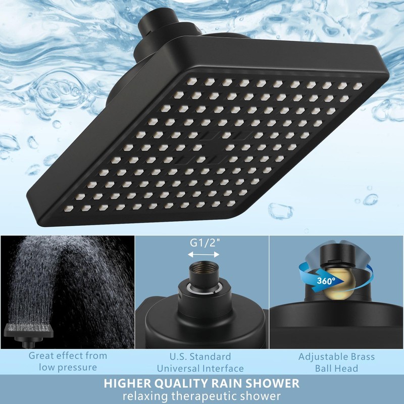 Nuodan Filtered Shower Head with Handheld Combo, High Pressure Rain
