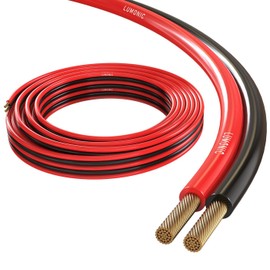Lumonic Speaker Cable 25 m Red Black 2 x 0.5 mm² CCA HiFi Speaker Cable Audio Twin Cable