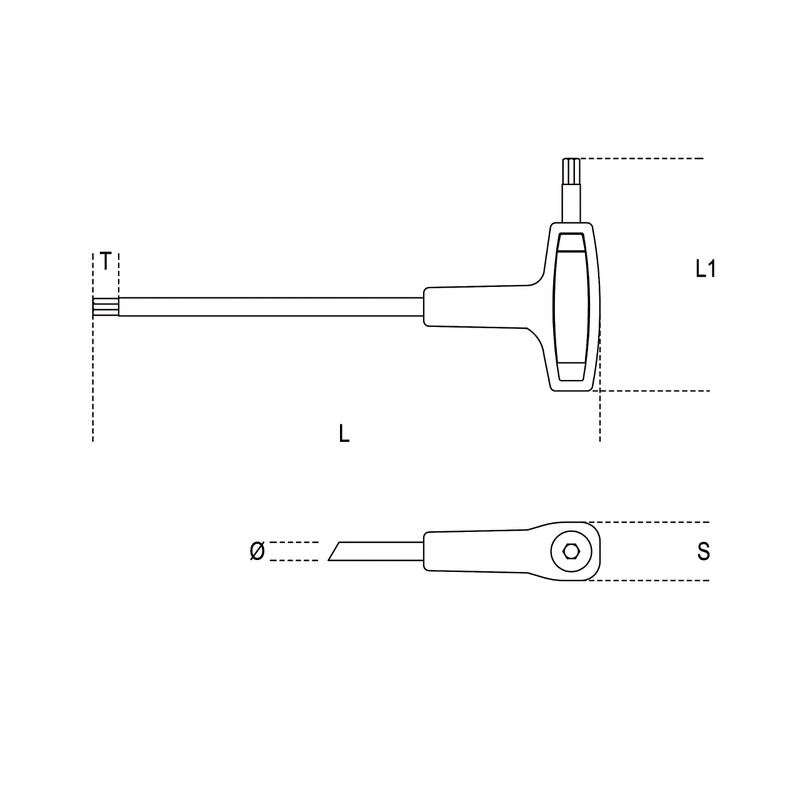 Beta 000960943 T-Handle Hexagon Wrench 96T 8.0 10.0 x 4.6