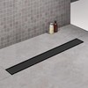 ELLO&ALLO 24 Inch Matte Black Linear Shower Drain, SUS304 Stainless