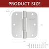 24 Pack Door Hinges 3.5'' Premium Stainless Steel Door Hinges
