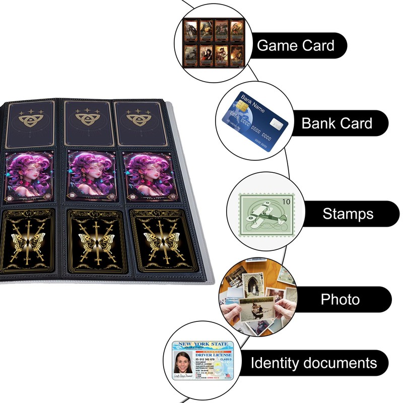 ASelected 9 Pocket Trading Card Album 360 Side Loading Pocket
