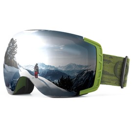 Qunature Ski Goggles OTG Snow Goggles Spherical Dual Lens with UV400 Protection Snowboard Goggles Anti-Fog Windproof for Men Women Ski Glasses Skiing Skating Snowmobiles