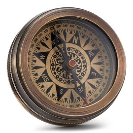 NKlaus HMS Endeavour 11666 Compass Antique Brass Pocket Compass Direction Indicator 6 cm