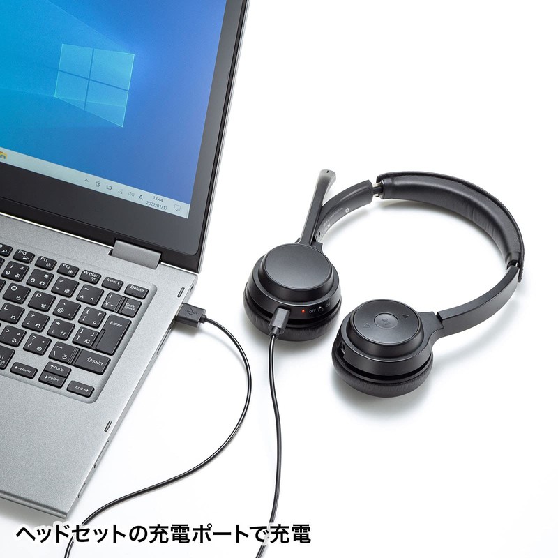 Sanwa Supply MM-BTSH62BK Bluetooth Headset (Binaural Type, Unidirectional) Black Free