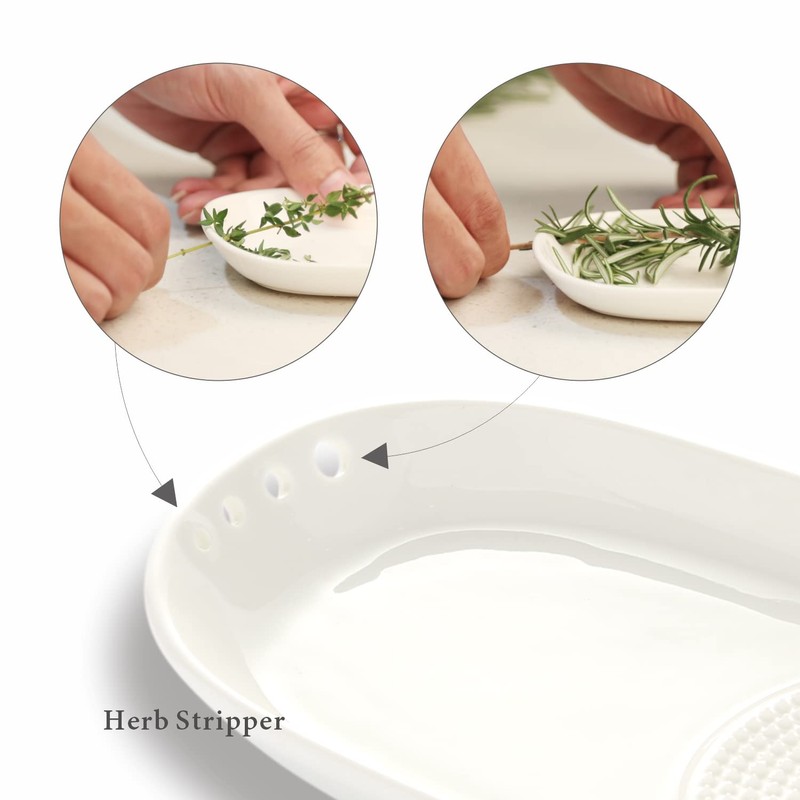 KITCHENDAO Spoon Rest Ginger Grater Herb Stripper 3 in 1,