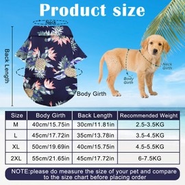 Hawaii Dog Shirts for Small, Summer Dog Shirts, Pet Polo Shirt T-Shirt, Dog Shirt for Small Dogs, Dog Shirt, Printed T-Shirts, Quick-Drying, Breathable, for Small Dogs, Cats (Navy Blue, XXL)