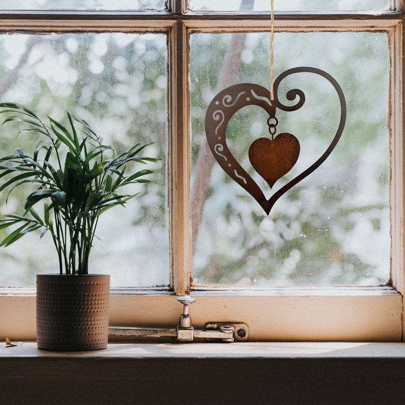 Rostikal Hanging Heart - Romantic Metal Decoration in Rust Effect