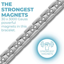 Willis Judd Ultra Strength Magnetic Bracelet - Magnetic Bracelets for Men - Adjustable Length with Sizing Tool 21.5cm