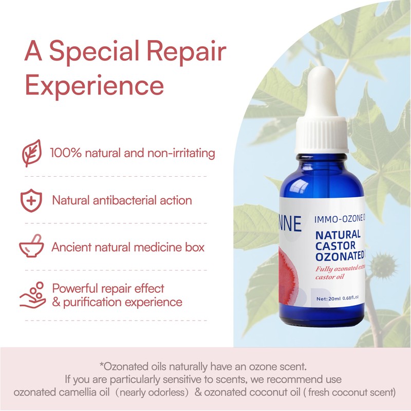 Immo Ozonated Castor Oil for Hair Care, 0.68 fl oz