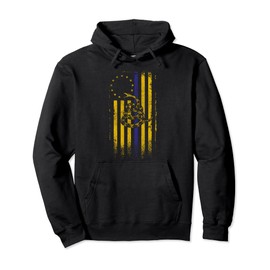 Thin Blue Line Betsy Ross Flag - 13 Colonies - Gadsden Flag Pullover Hoodie