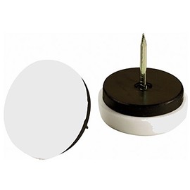 Shepherd Hardware 9447 7/8-Inch Nail On Cushioned Furniture Glides, Plastic Base, 4-Pack,White