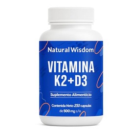 Vitamina D3 K2 y Vitamina A para Mayor Absorción de Calcio, Huesos Fuertes, Salud de Piel con 210 capsulas | Vitamina D3 400 ui Vitamina K2 | Natural 