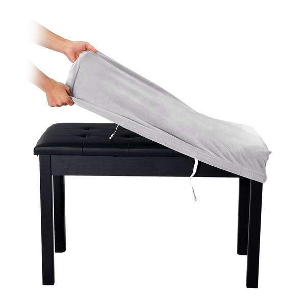 SINOSSO Soft Velvet 2-Person Piano Bench Cover, (27.5"- 36.5") L
