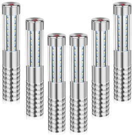 6 PCS Strobe Baton Light Bottle Service Lights Sparklers Reusable Champagne Bottles Handheld Light Topper for Bar Nightclub Wedding Birthday Party Concert (6 Silver)