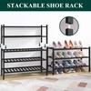 Smiry Bamboo Shoe Rack for Closet, 3 Tier Wooden Stackable